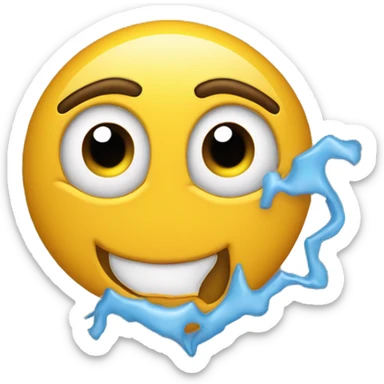 Eye twitch with smile like you’re trying to be happy but you’re lowkey frustrated  sticker