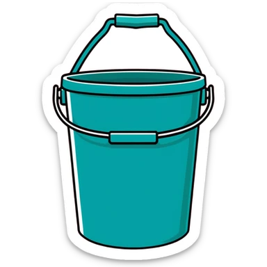 bucket of teal paint sticker
