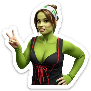 green skin beauty portrait sticker