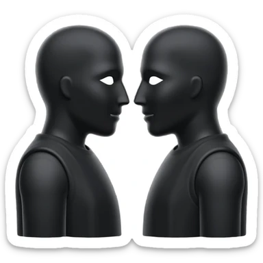 two faceless silohuettes speaking sticker