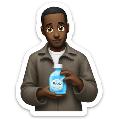 pdiddy holding baby oil sticker