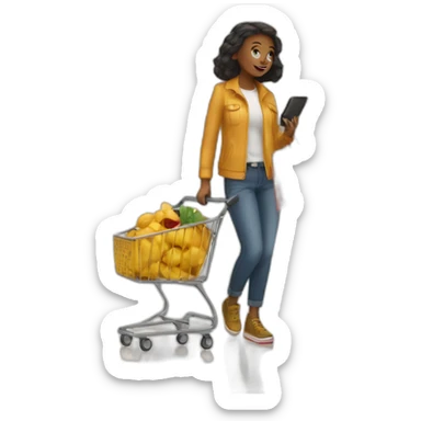 Shopping in mall sticker