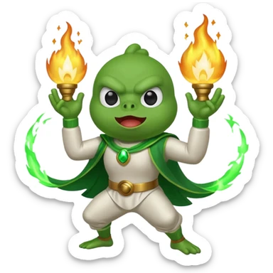 pepe genki dama sticker