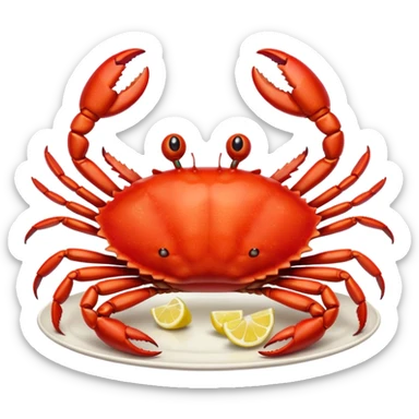 crab on platter  sticker