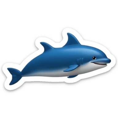 Un dauphin bleu foncé dans une vague sticker