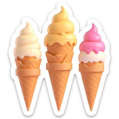 happy children with melting ice cream cones sticker