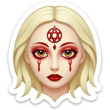 Occult mark painted on skin with dark oil, ritual sensuality sticker