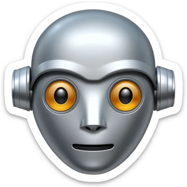 robot head inside a speech bubble sticker