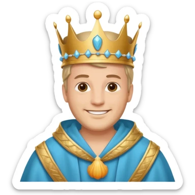 King – shell crown + sea-blue robe sticker