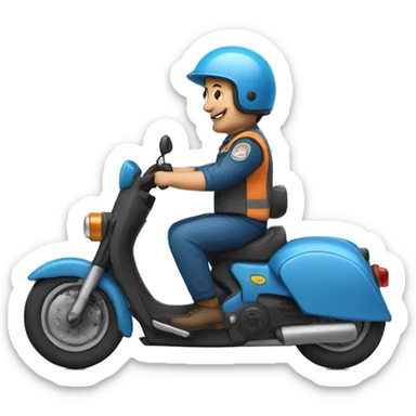 Un delivery gordito en moto sticker