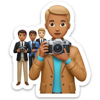 someone who's taking a photo in a room with with the wax figures of celebrities sticker