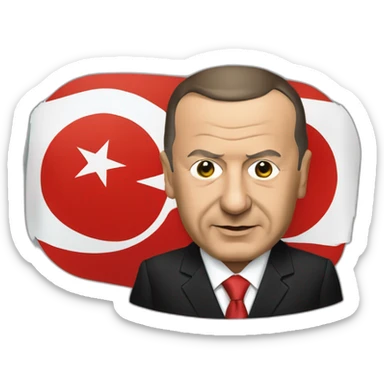 recep tayyip erdogan turkey flag sticker