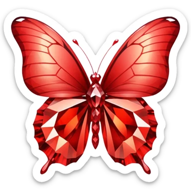 red 56-carat diamond shaped as butterfly sticker