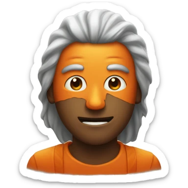 man wiht halloween pumpkin head  sticker