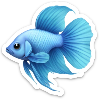 pastel blue beta fish sticker