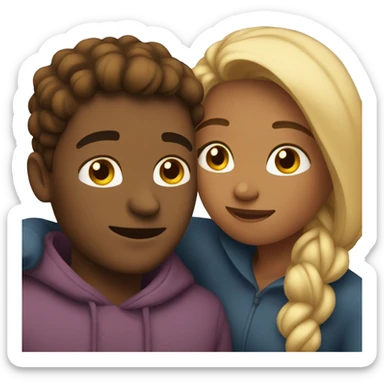 Couple cuddling sticker