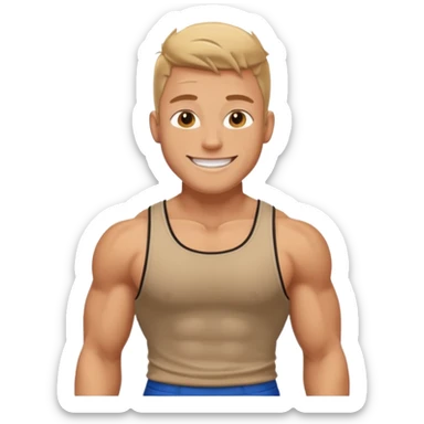 the classic bold jock with muscles wearing top sticker