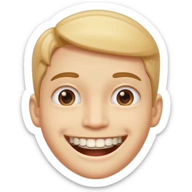 Normal smiling face with braces on teeth sticker