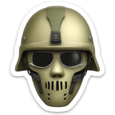 Masque  squelette et deux yeux casque militaire sérieux sticker