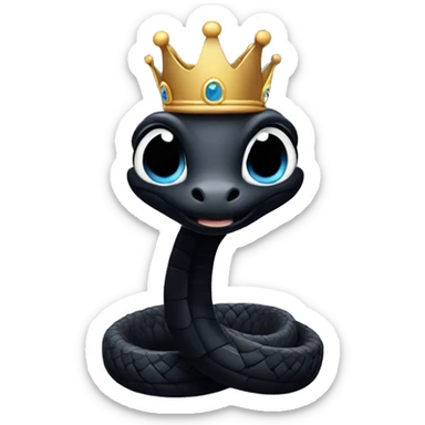 cute black cobra with a crown sticker