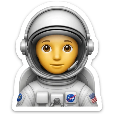 Astronaut helmet with White fiberglass material with subtle panel lines. sticker