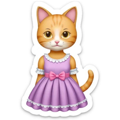 cat in a dress sticker