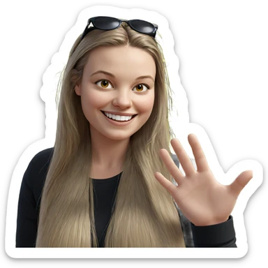 smiling girl with sunglasses sticker