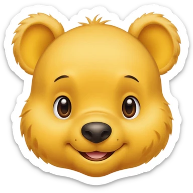 make a cute winee the pooh emoji only one pair of eye brows and only the face no body and no shirt and no being naked no fair sticker