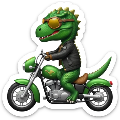 Dinosaure qui fait de la moto sticker