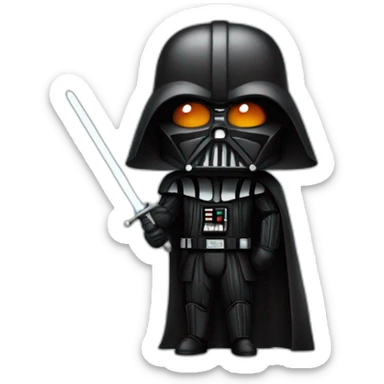 dark vador with a carot sword sticker