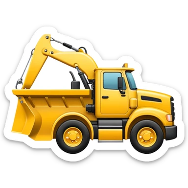 Snowplow truck yellow side view white driver sticker