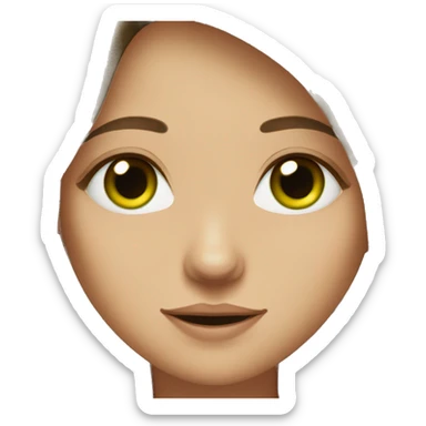 a girl with brown straight long hair,with green eyes,Moldovan sticker