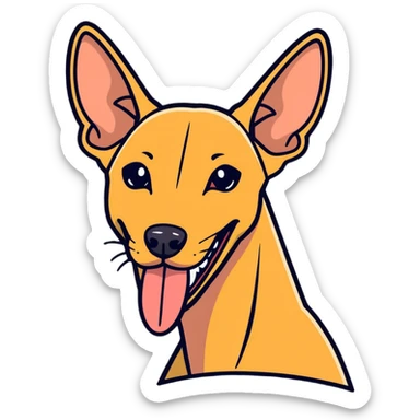 An Egyptian pharaoh hound with its tongue out sticker
