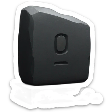 3d black stone inscription sticker