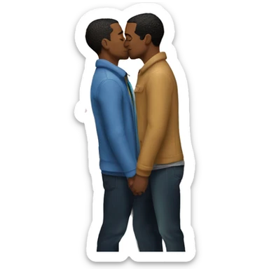 Gay couple kissing at New York streets sticker