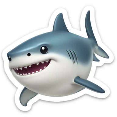 Cute little chubby Shark sticker