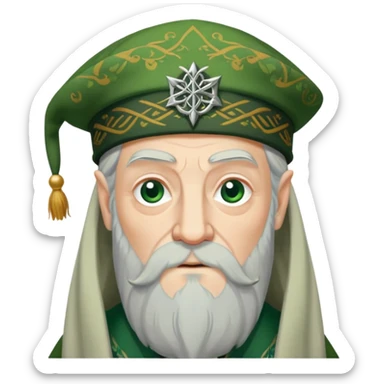 Dumbledore green scotland Tam o'shanter cap with decorative patterns sticker