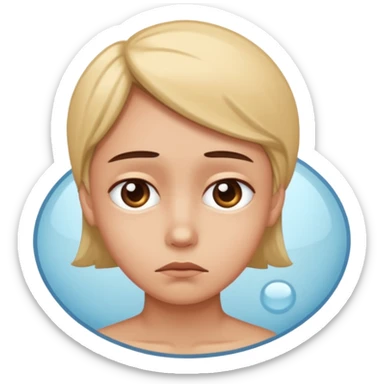 inseguridad corporal: una silueta humana mirando su reflejo con una expresión de duda o tristeza sticker