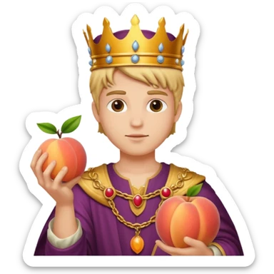 young king and peach sticker
