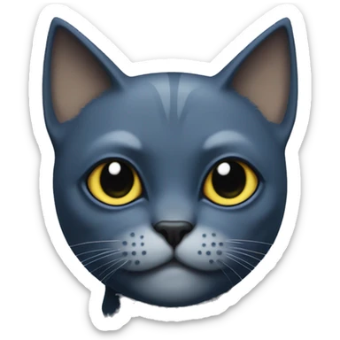 Blue British Short Hair cat in a batman’s mask sticker