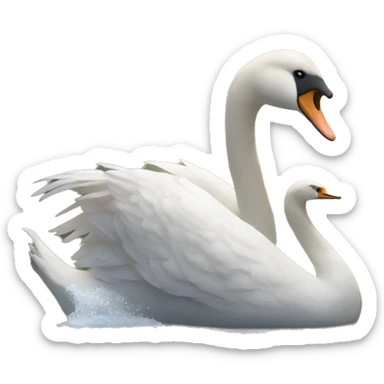 Swan and sun sticker