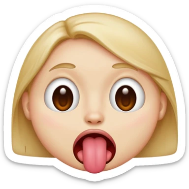 make a face emoji that's cross eyed/ has strabismus and tounge out sticker