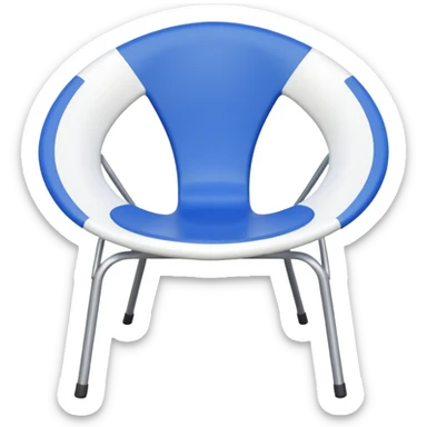 all white round plastic lawn chair with four legs sticker