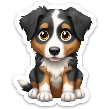 Australian Shepard puppy in kennel sticker