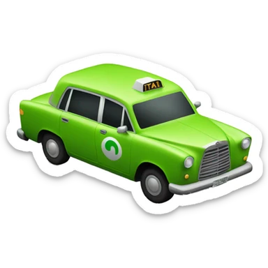 green taxi white roof sticker