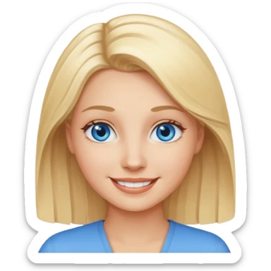 Blonde with as few details as possible, only her face sticker