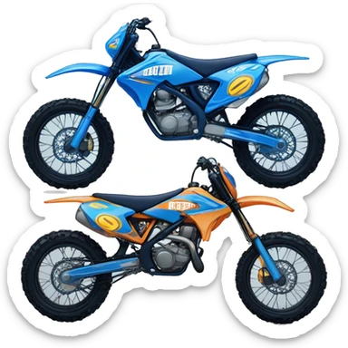 work on creating the emote designs based on the themes
I want them all colourful and with bubble writing
Gio: Blue motocross bike sticker