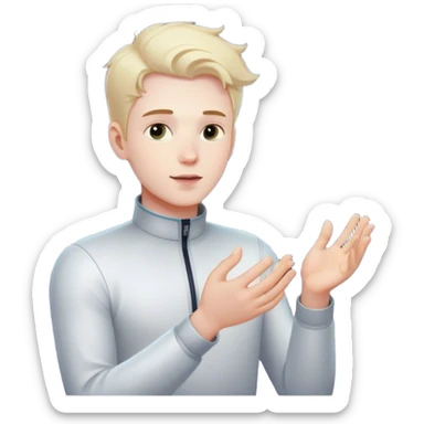 A young man floats in space, touching a particle that glows and expands, shaping the universe around him. Each touch creates new light, symbolizing how his choices build his own reality. sticker