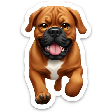 Running Dogue de Bordeaux with black mask sticker