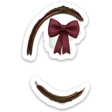  burgundy bow on Vintage mirror sticker